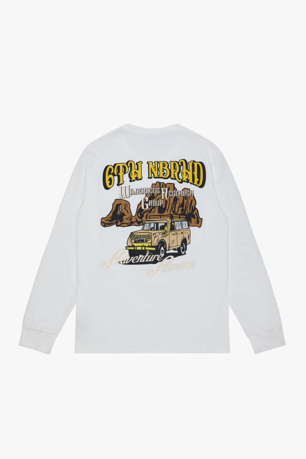 6thNBRHD LONG SLEEVE TEE "WILDERNESS" WHITE