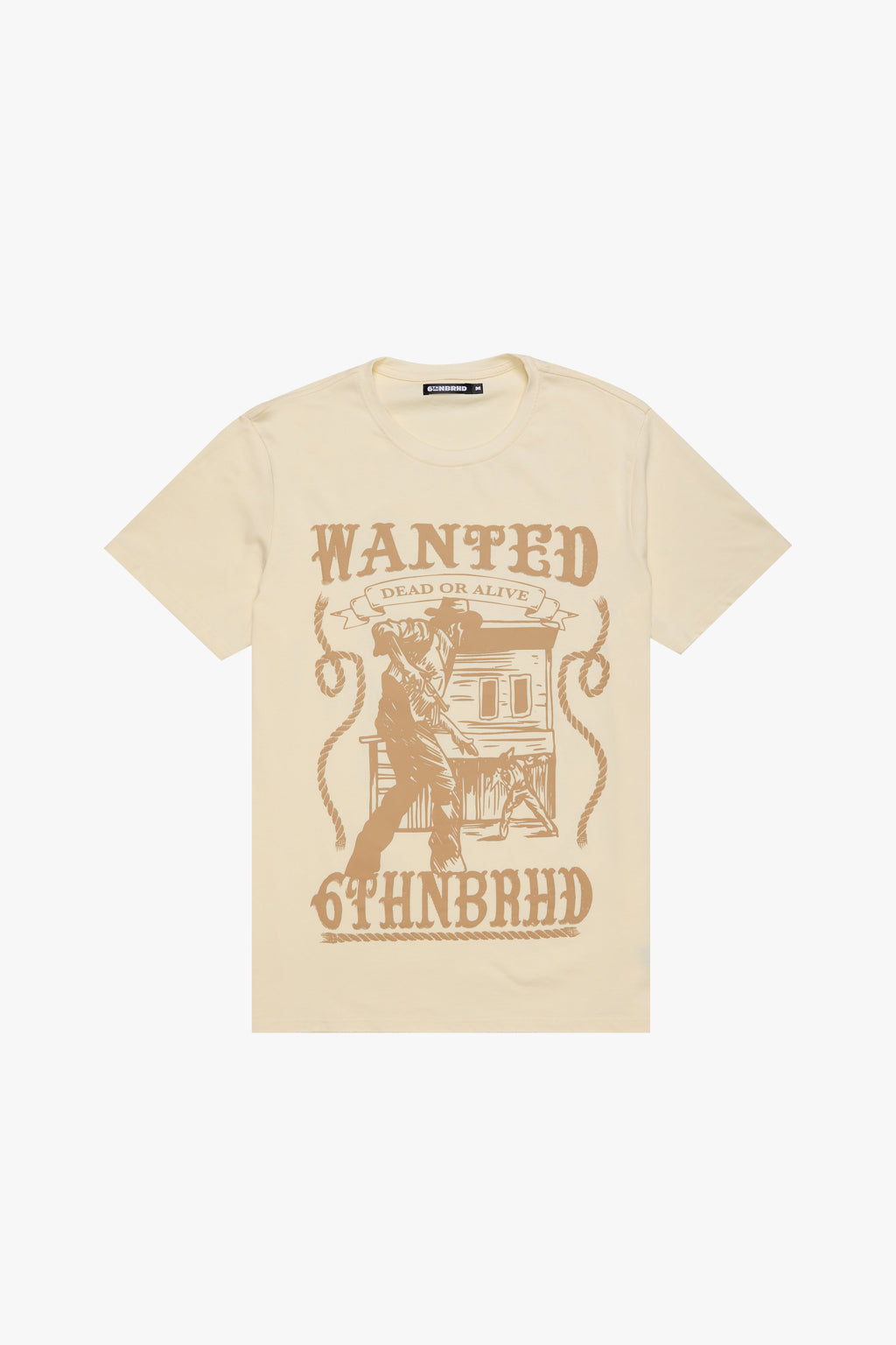 6thNBRHD TEE "CAUTION" CREAM