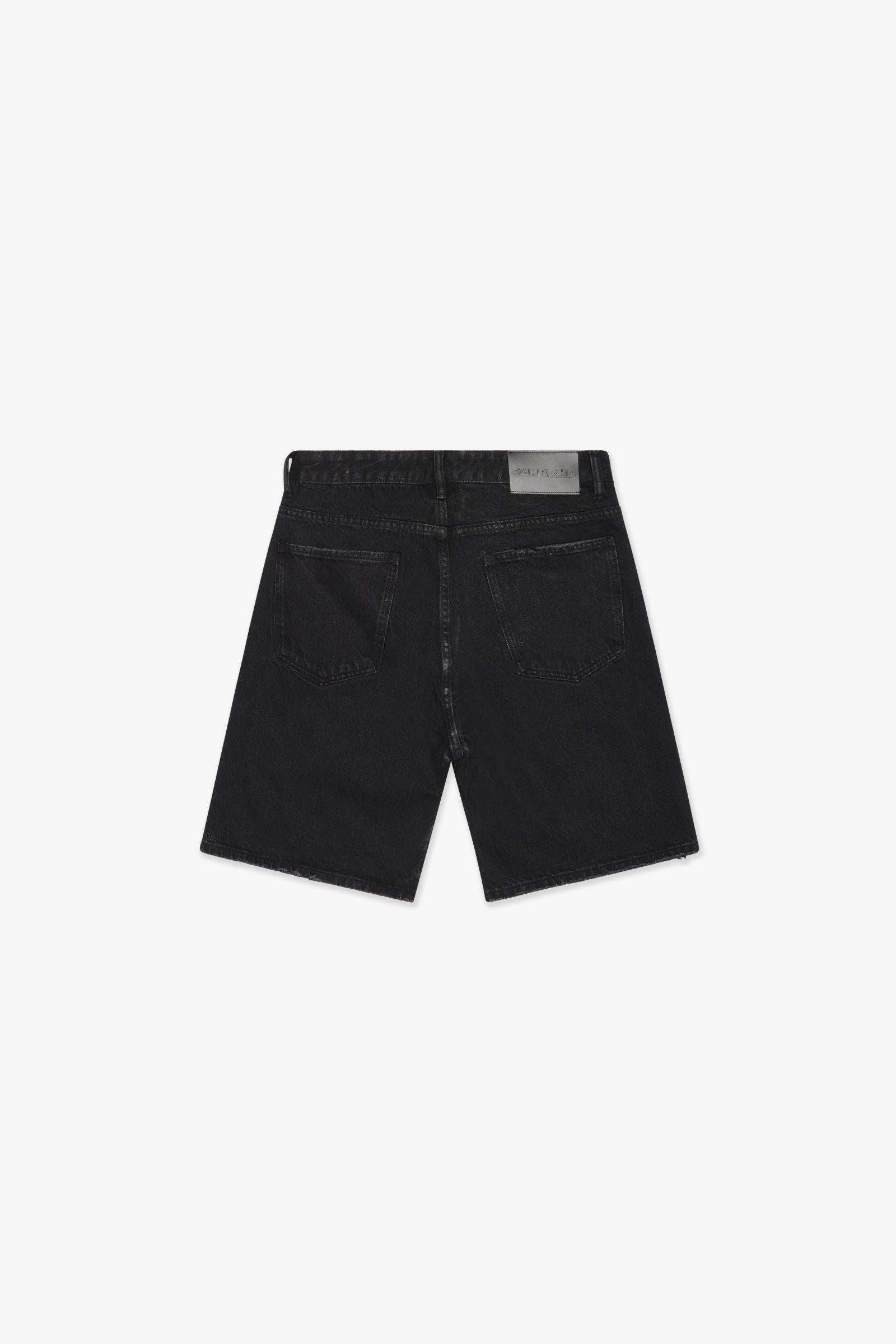 "DISTRICT" DENIM SHORTS - BLACK