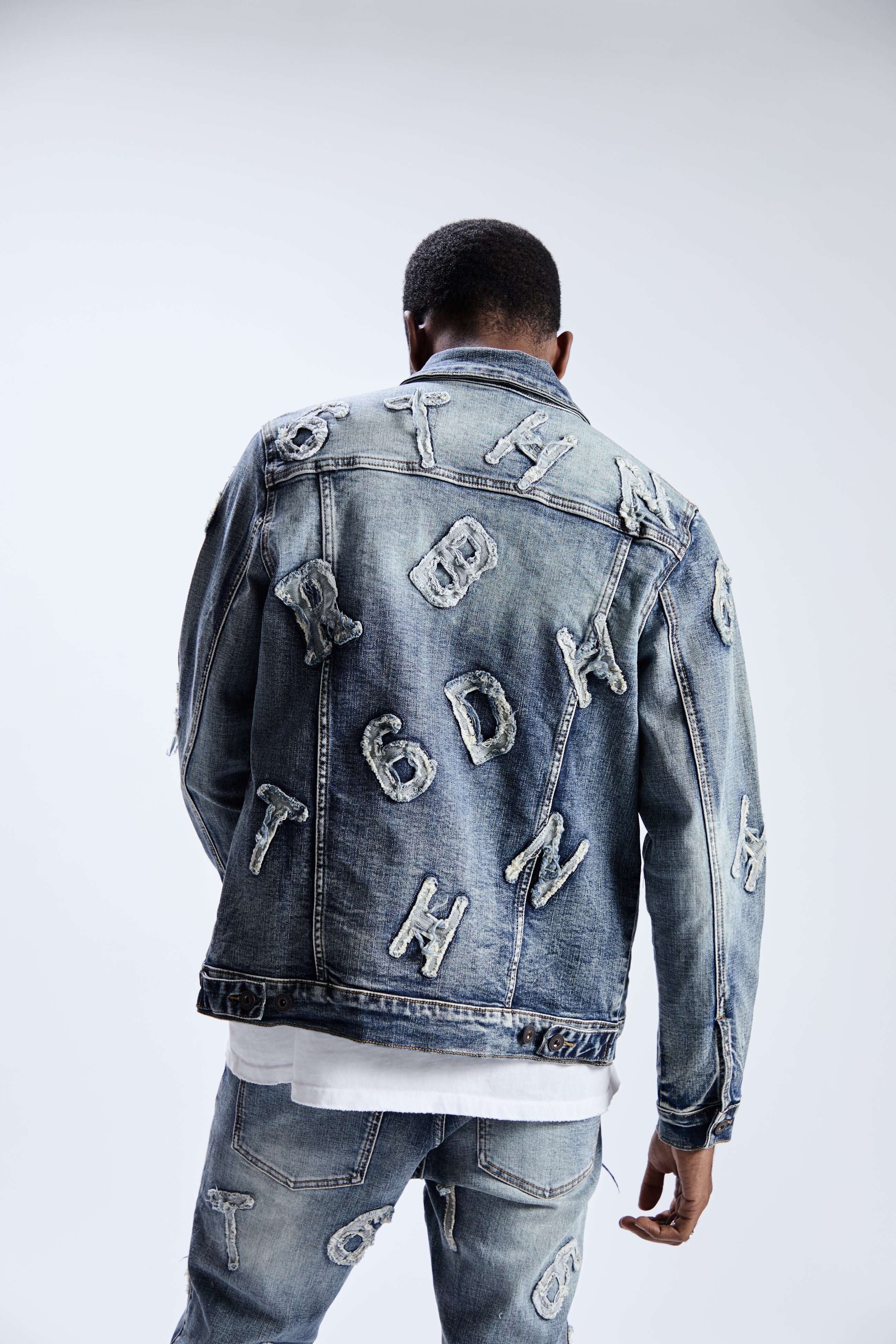 "PUZZLE" DENIM JACKET - BLUE WASH