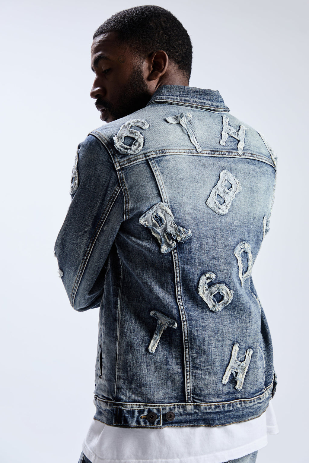 "PUZZLE" DENIM JACKET - BLUE WASH