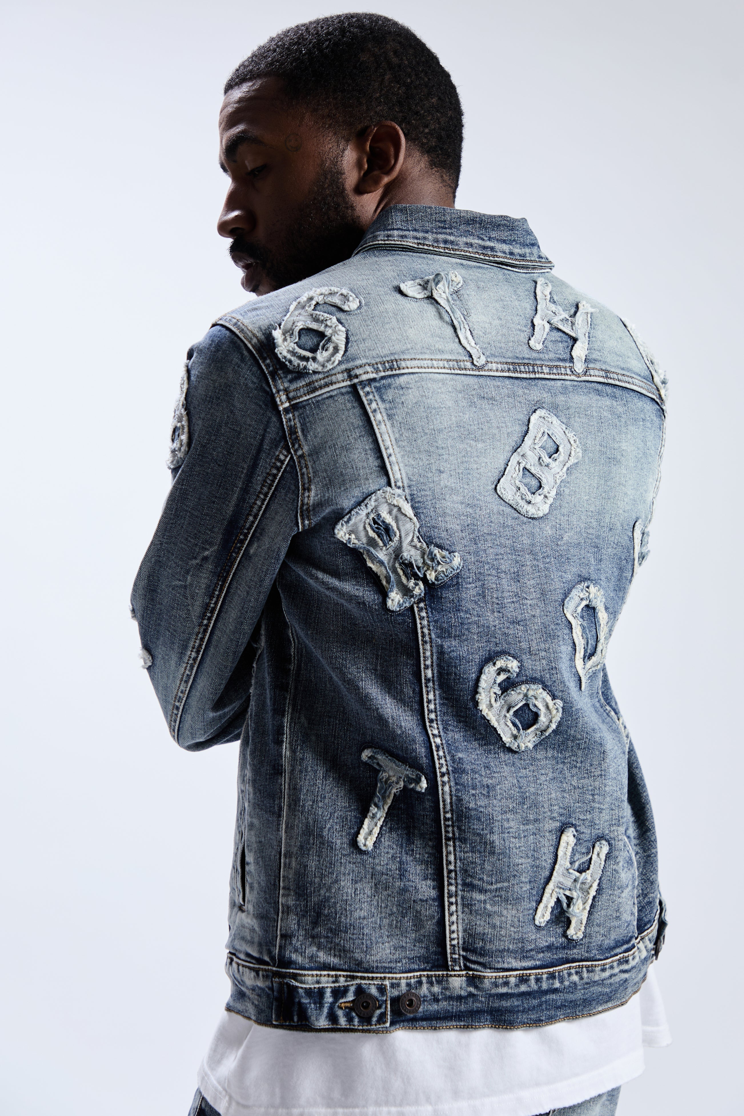 "PUZZLE" DENIM JACKET - BLUE WASH