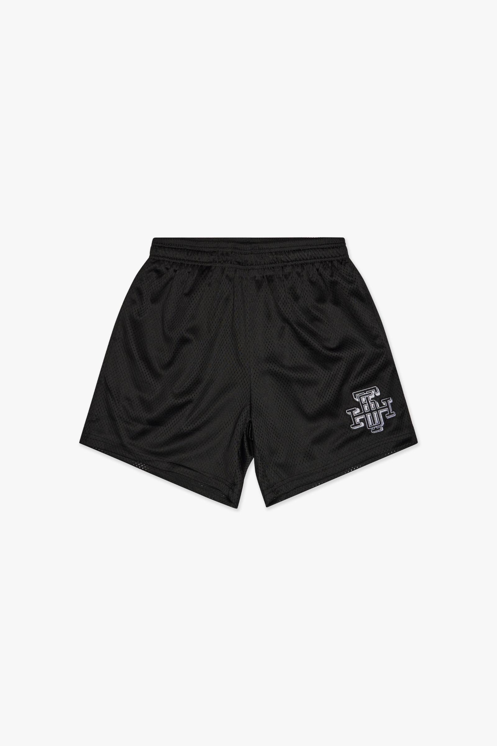 "TRY-OUTS" MESH SHORTS - BLACK