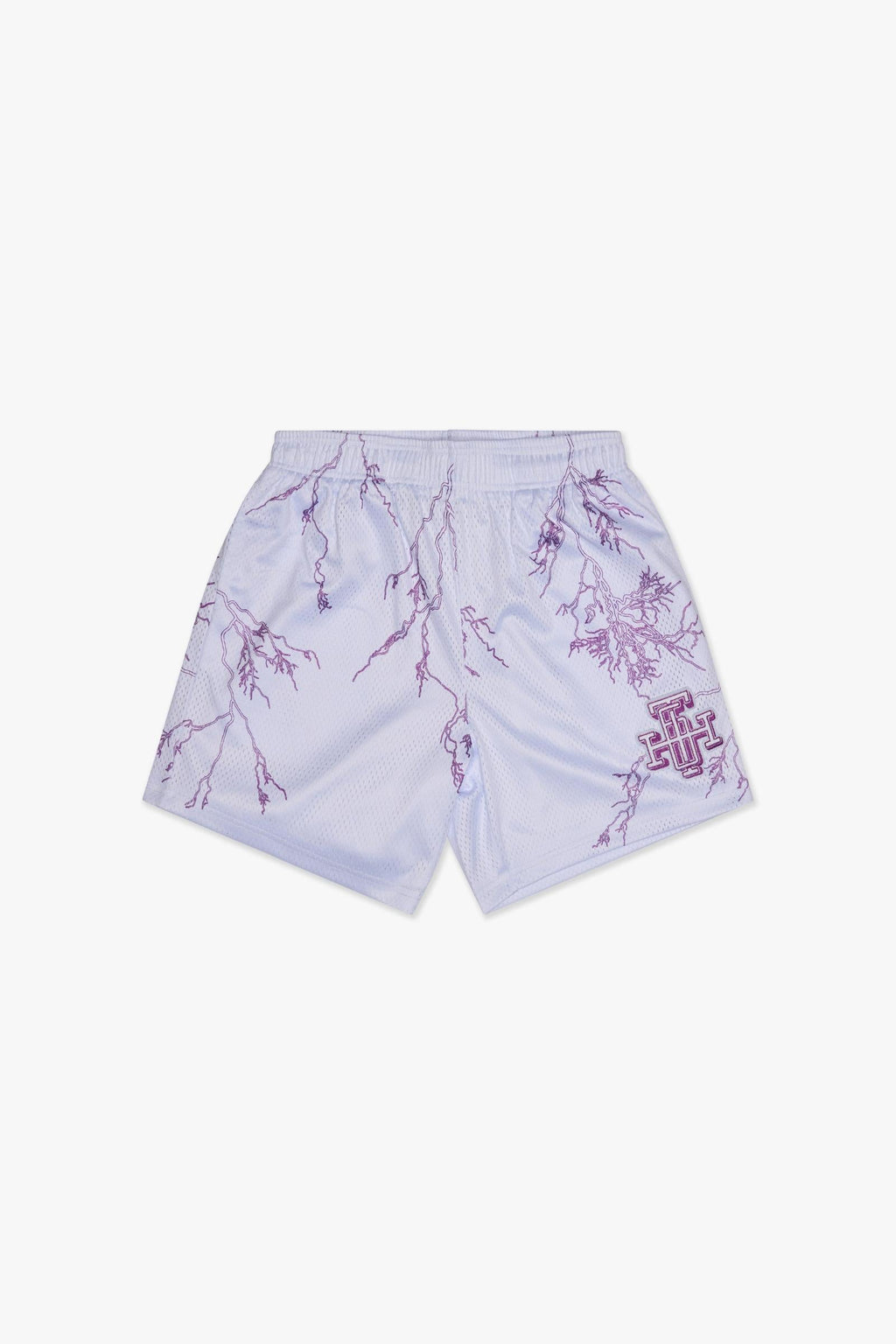 "TRY-OUTS" MESH SHORTS - WHITE PURPLE