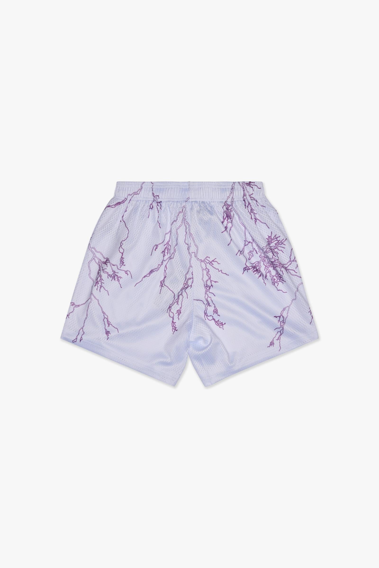 "TRY-OUTS" MESH SHORTS - WHITE PURPLE