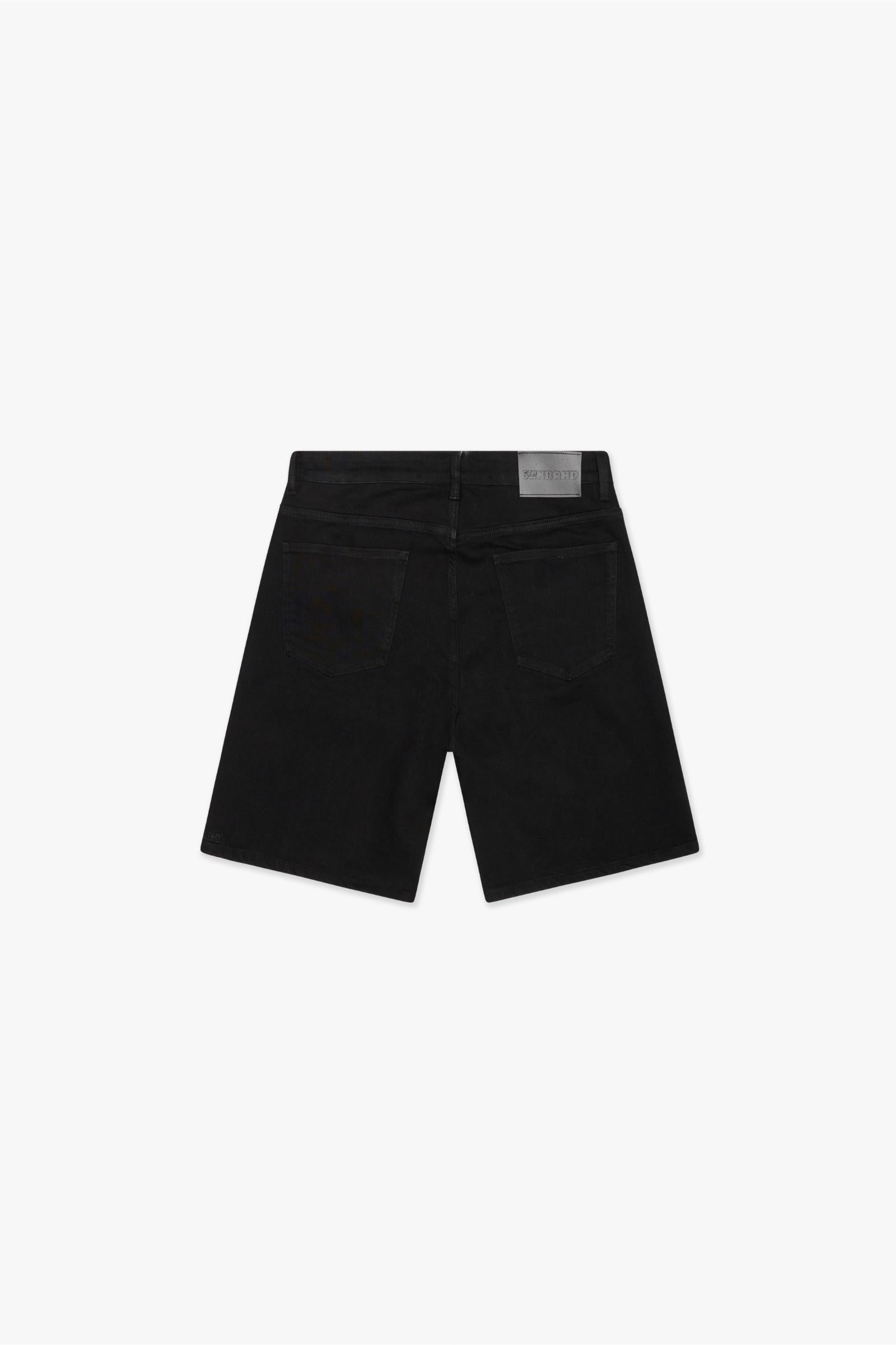 SURVEILLANCE DENIM SHORTS - BLACK