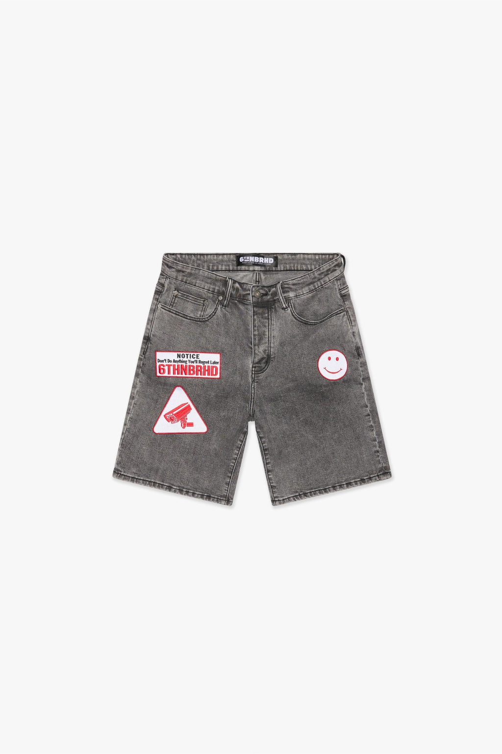 SURVEILLANCE DENIM SHORTS - GREY WASH