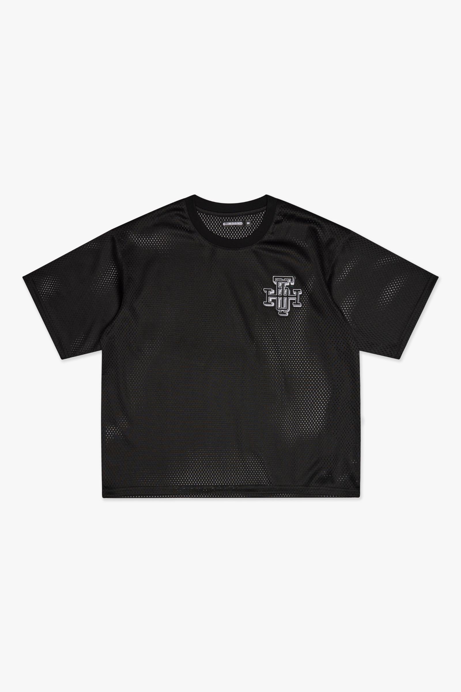 "SCRIMMAGE" BOX-FIT MESH TEE - BLACK