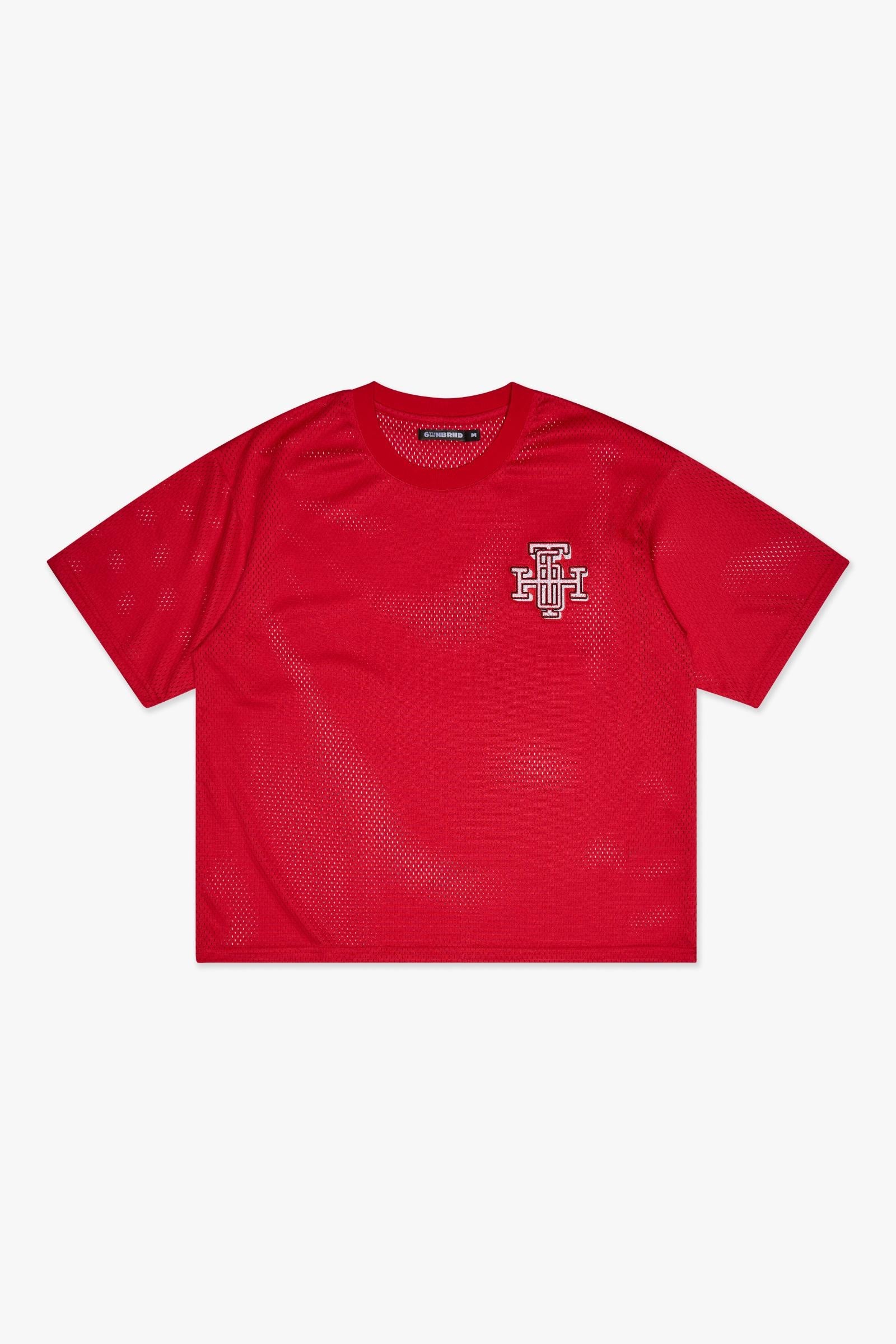 "SCRIMMAGE" BOX-FIT MESH TEE - RED