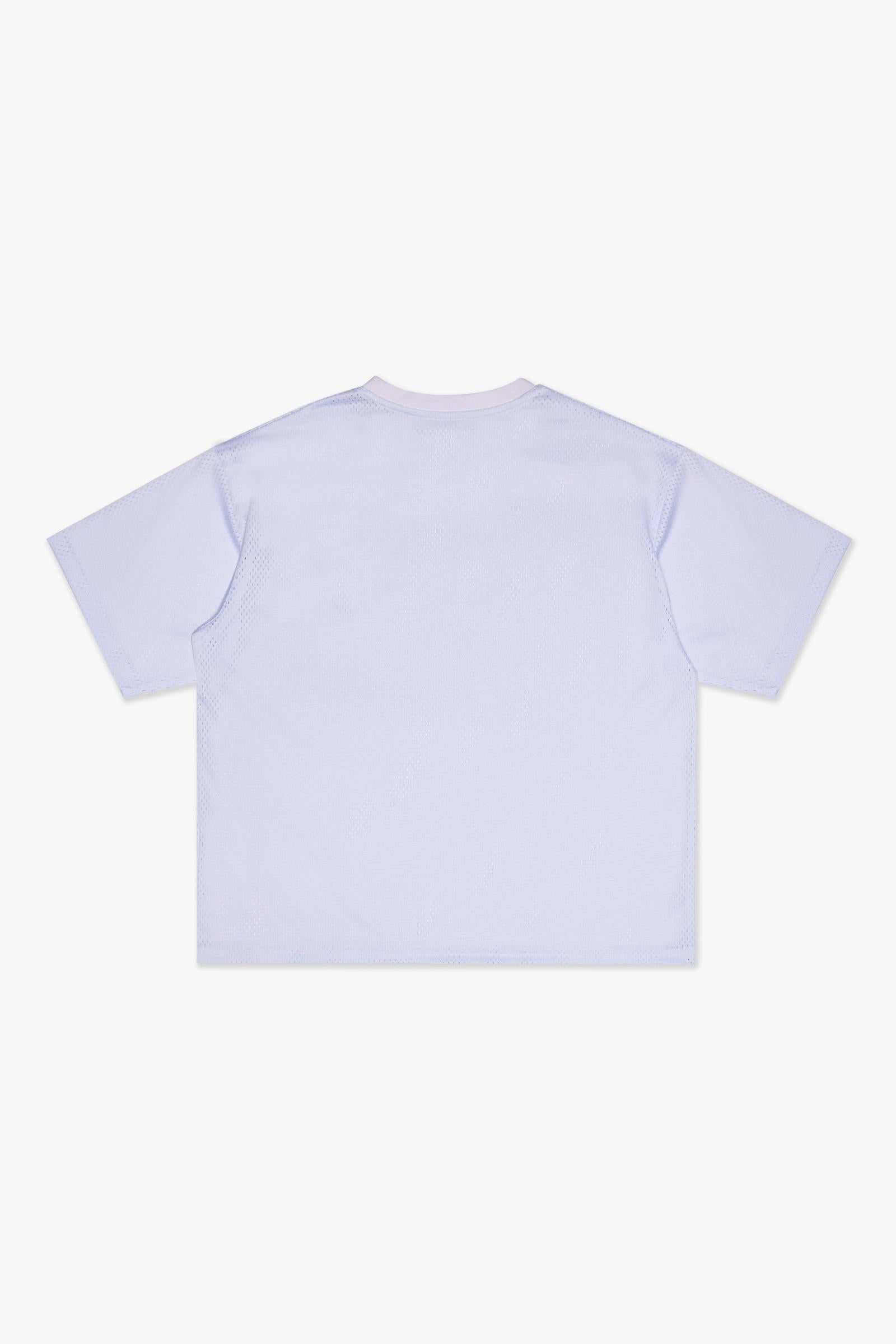 "SCRIMMAGE" BOX-FIT MESH TEE - WHITE