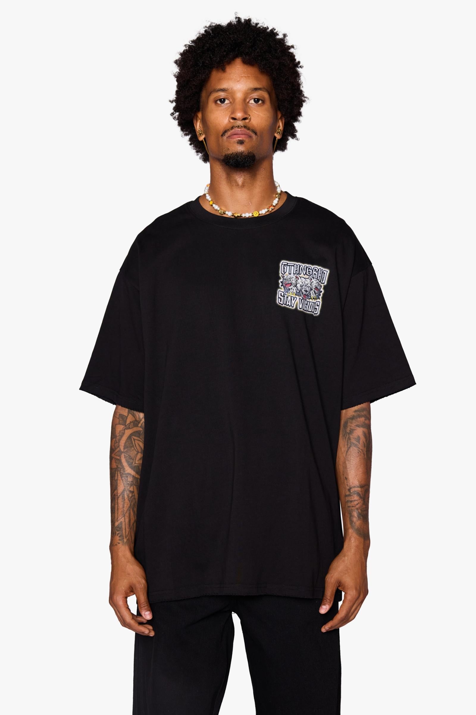 "STAY VICIOUS" TEE BLACK
