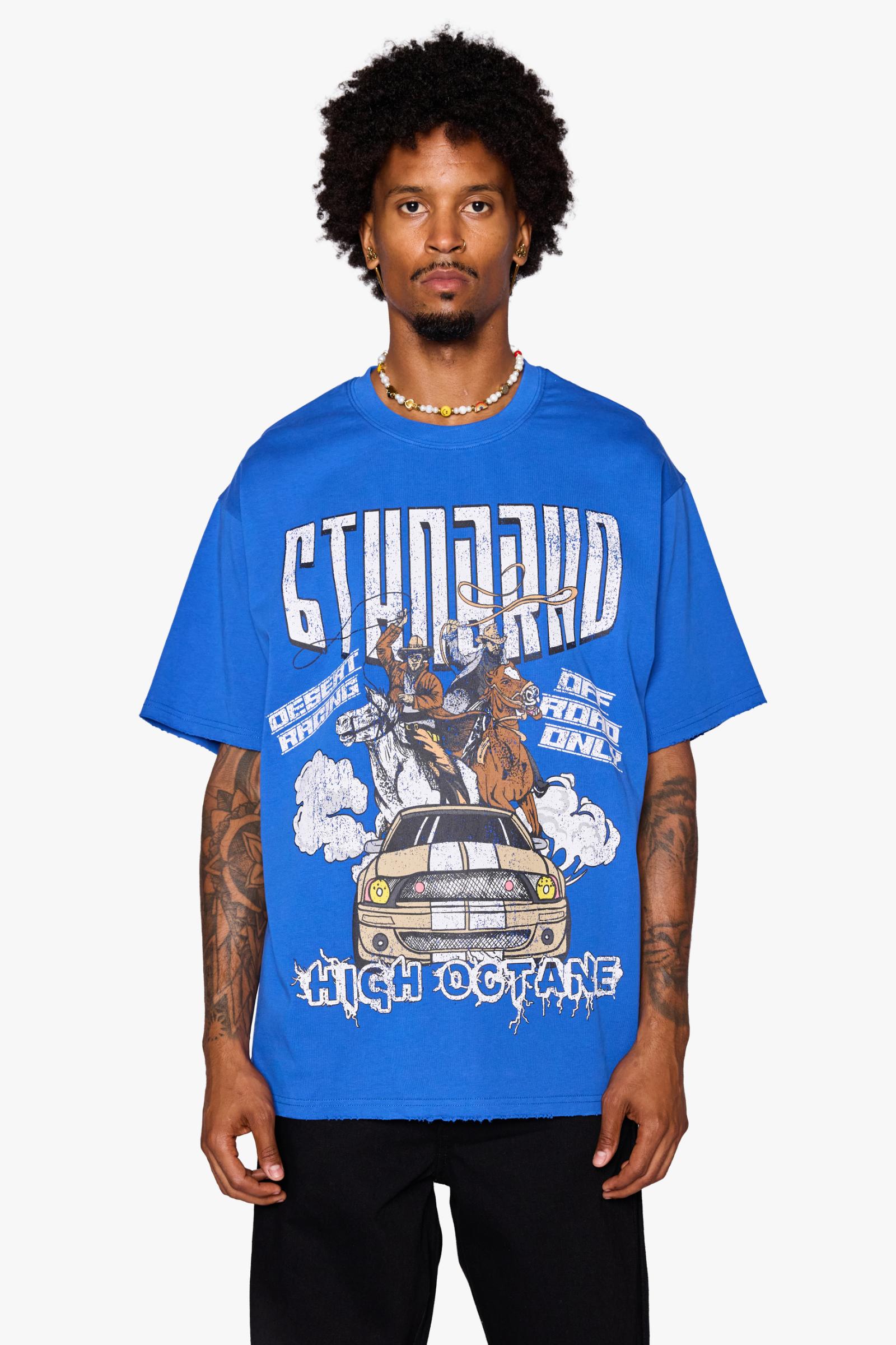 "HIGH OCTANE" TEE BLUE