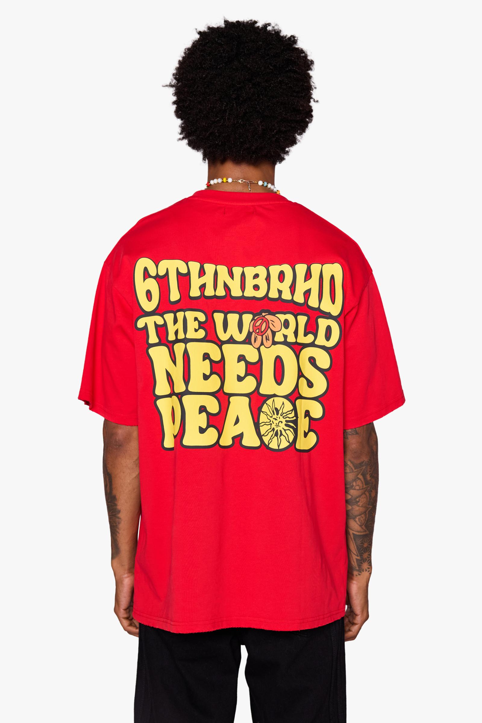 "NEED PEACE" TEE RED