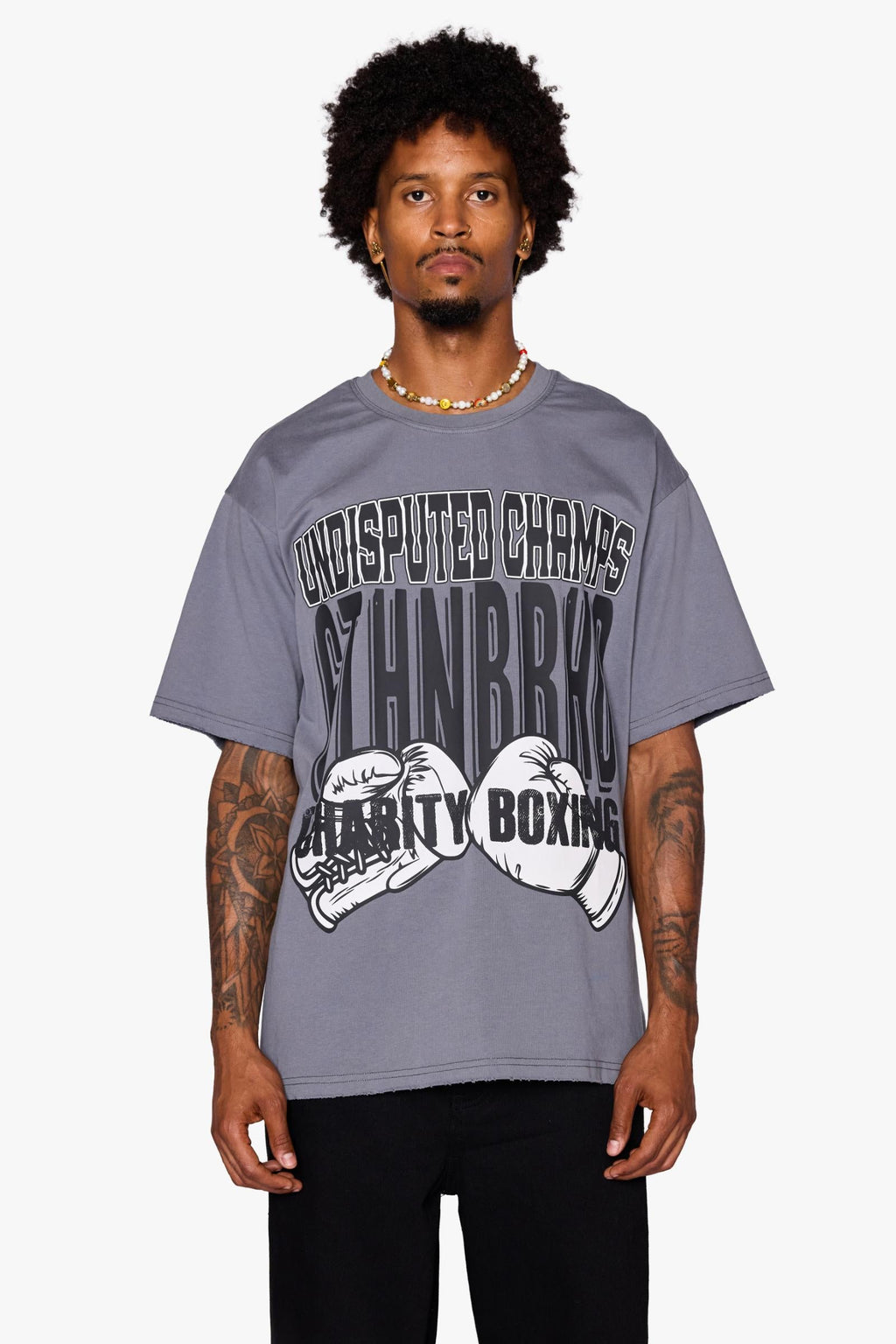 "STOPPABLE CHAMPS" TEE GREY